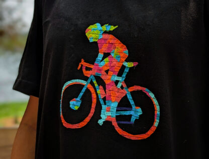 Calyz Black T-shirt with Girl Cyclist